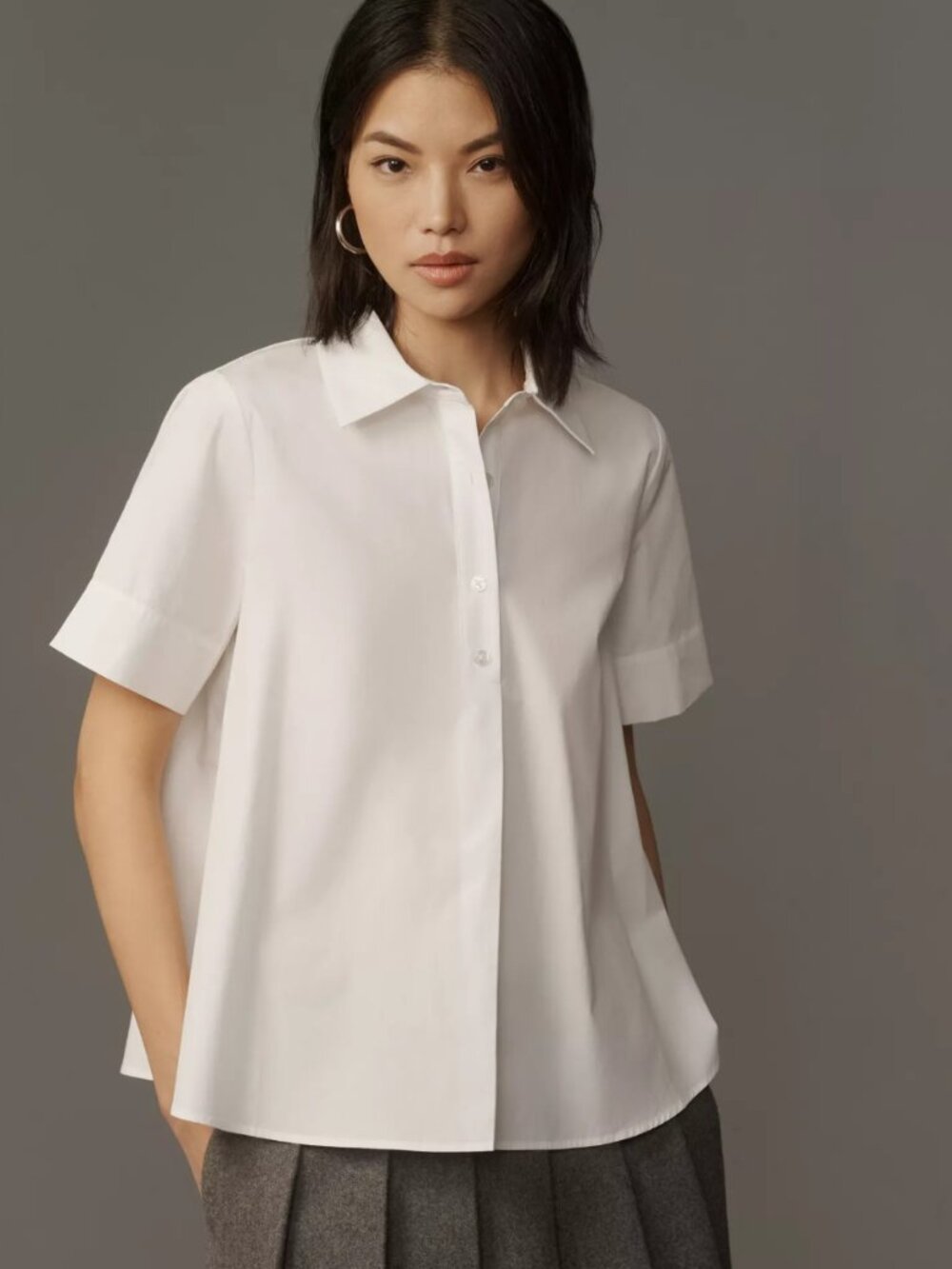 The Pollie Short-Sleeve Swing Blouse